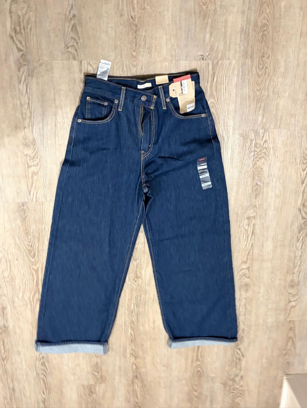 Levi's Dark Blue Denim Jeans with Gold Stitching